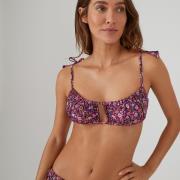 Haut de maillot de bain brassière, imprimé fleurs