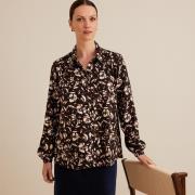 Chemise imprimé floral, manches longues