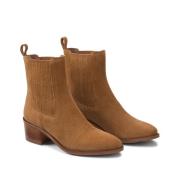 Boots en cuir talon large