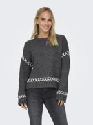 Pull col rond, détails couture contrastante