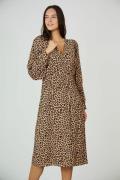 Robe mi longue, manches longues, col v