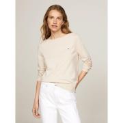 Pull uni col bateau manches longues