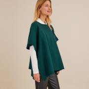 Poncho col rond en maille milano