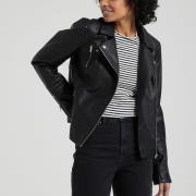 Blouson court en simili, zippé