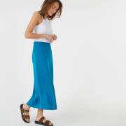 Jupe évasée longue en satin mat, Signature MARION