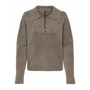 Pull maille mousseuse, col polo