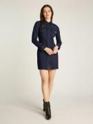 Robe chemise courte en denim manches longues