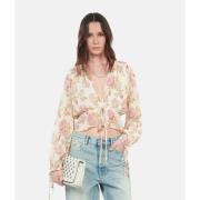 Blouse manches longues imprimé fleuri