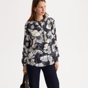 Blouse col tunisien imprimé floral