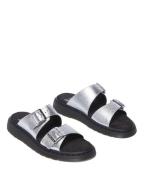 Mules cuir Josef Slide Silver Metallic Tumble