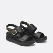 Sandales compensées en cuir