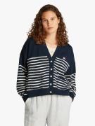 Gilet col V rayé