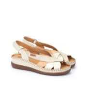 Sandales semi-compensées en cuir Cadaques