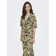 Robe longue imprimée, avec ceinture