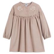 Robe manches longues en velours, motifs brodés