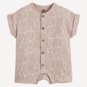 Combishort imprimé éléphants en gaze de coton