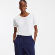 Tee shirt en lin col rond manches courtes