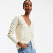 Cardigan col v en fine maille, boutonné