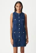 Robe droite courte en denim, sans manches