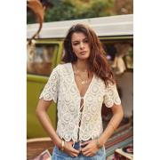Blouse à nouer, en dentelle, manches courtes TALIA