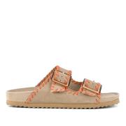 Mules en cuir avec surpiqûres