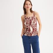 Débardeur col carré sans manches imprimé graphique