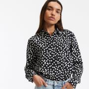 Chemise fluide, imprimé pois, manches longues