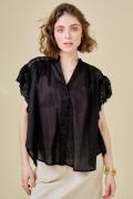 Blouse manches courtes avec dentelle