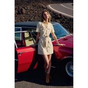 Robe courte col V, manches courtes, RAYA