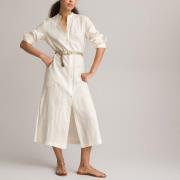 Robe longue,  manches longues en lin