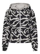 Sweat zippé à capuche, motif graphique