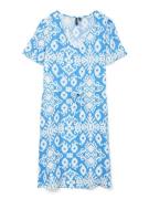 Robe imprimée, manches courtes col V