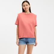 T-shirt col rond en coton, manches courtes