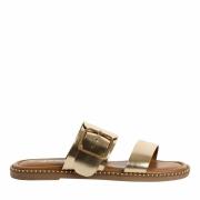 Mules plates en cuir