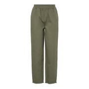 Pantalon droit frangé, taille haute