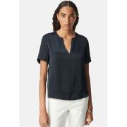Blouse fluide col V manches courtes bijoux épaules