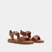 Sandales plates en cuir Woma