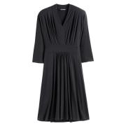 Robe évasée, maille fluide, manches 3/4