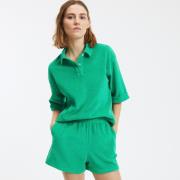 T-shirt col polo ample en éponge, manches courtes