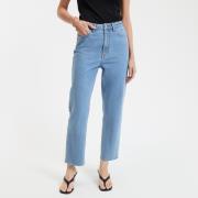 Jean droit 7/8ème, taille haute