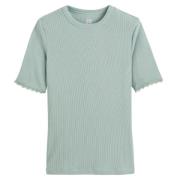 T-shirt col rond, détail dentelle