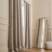 Rideau lin lavé occultant, passants cuir, Private