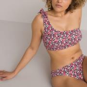 Haut de maillot de bain asymétrique imprimé fleurs