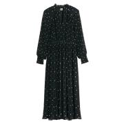 Robe longue évasée, motif à pois