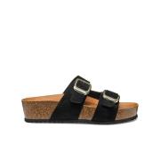Mules compensées en cuir Brionia