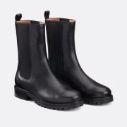 Boots chelsea à semelle crantée en cuir lisse