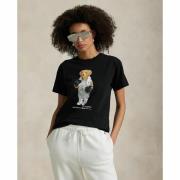 T-shirt col rond manches courtes motif ourson