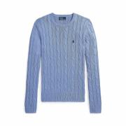 Pull col rond, maille torsadée en coton