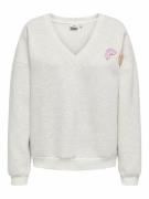 Sweat col V avec badge coloré