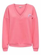Sweat col V avec badge coloré